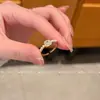 Anel de Zircônia Pérola Cubo de Açúcar Brilhante de Luxo para Mulheres, Anel Aberto Ajustável Empilhável Exquisito de Luxo de Nicho