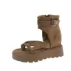 Sandalias de Tira en el Dedo con Suela Gruesa y Aumento Interno de Altura para Mujer, Nuevo Estilo Verano 2026 con Hebilla de Correa, Botines Estilo Romano Pequeños