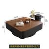 Mesa de Centro Quadrada com Tampo de Pedra Moderna Simples Luxo Leve Sala de Estar Doméstico de Alta Classe Mesa de Chá Preta Minimalista Combinada