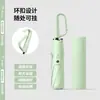 Paraguas creativo con hebilla de anillo de apertura manual al 70% de descuento, protección solar, doble uso para lluvia y sol, paraguas de negocio con recubrimiento negro, sombrilla de estilo japonés simple al por mayor