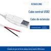 2464 Branco Linha Simples para Estanho Superior Linha USB Macho 26Awg Ventilador Pequeno Luz LED Cabo de Alimentação de 2 Núcleos Linha de Extensão