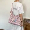 Bolso de lona a rayas único para mujer, nuevo modelo 2026, casual y elegante, bolso cruzado de gran capacidad, bolso tote de moda moderno