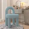 Silla de Maquillaje Taburete de Uñas Estilo Lujo Ligero Color Crema Minimalista Moderno Dormitorio de Niñas Silla Taburete de Tocador de Valor para el Hogar