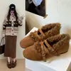 Añadir Piel Mocasines para Mujer Zapatos Otoño Invierno Francés Cálido Ropa Exterior Nuevo Mary Janes Tacón Oculto 2026 Terciopelo Algodón