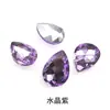 Rhinestones Brillantes con Forma Irregular de Gota de Agua y Base Puntiaguda, Rhinestones de Vidrio para Fundas de Teléfono, Accesorios de Manualidades, Rhinestones de Gota de Agua Morados Electroplateados