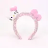 Diadema de Gato Gatito Estampado de Leopardo Linda Súper Linda Niña Felpa Pinza de Pelo de Ala Ancha Lavado de Cara Maquillaje Máscara Diadema Accesorios para el Cabello