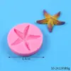 Molde de silicona para fondant de caballito de mar de la serie Ocean, molde de concha, molde de chocolate, herramienta para hornear estrellas de mar