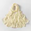 Bufanda Protectora Solar de Gasa de Venta Caliente Transfronteriza en Stock para Mujer con Perlas y Borde Ondulado Decorado, Pañuelo Versátil al por Mayor