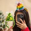 Nueva barra giratoria de árbol de Navidad, material de bricolaje, bolsa, diadema, decoración navideña, regalo para novia