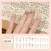 Venta Caliente de Comercio Exterior Uñas Artísticas con Pedrería Degradado Nude, Puntas de Uñas Portátiles Estilo Hada Suave, 24 Pegatinas para Uñas