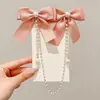 Horquilla de Princesa con Lazo Medio Atado, Accesorio para el Cabello, Pinza Elegante y Dulce de Satén, Horquilla Estilo Coreano para la Parte Posterior de la Cabeza
