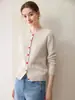 ¡Doble hebra! Cárdigan Retro de Cachemir Grueso Tejido en Cable para Mujer, Abrigo Suéter de Punto Retorcido con Cuello Redondo y Botones de Corazón para Mujer