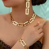 Conjunto de collar, pulsera y pendientes con estampado de leopardo y cadena cuadrada dorada, temperamento de personalidad transfronteriza europea y americana
