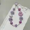 Nueva Cadena para Teléfono Móvil con Colgante de Bola de Pelo de Gato Lunar de Dibujos Animados Llavero Colgante Exquisito para Bolso Llavero de Coche Venta al por Mayor