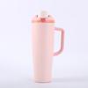 Taza de Coche Transfronteriza de 40 oz con Asa, Taza Aislada al Vacío de Doble Capa de Acero Inoxidable 304, Taza de Hielo para Mantener Frío Montada en el Coche