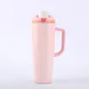 Taza de Coche Personalizada de Gran Capacidad 40 oz con Asa de Acero Inoxidable 304 de Doble Pared con Aislamiento al Vacío Taza de Hielo para Coche