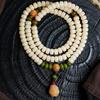 Jade blanco cremoso jade blanco raíz de bodhi 108 cuentas talladas de barril corte recto brazalete de juego de bergamota joyería para mujer al por mayor