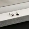 Brincos de Aço Titânio Simples Pequenos Borboleta Coração Cinco Estrelas Cruz Gota de Cola Preta Haste Fina Explosões Bola Parafuso Haste de Orelha
