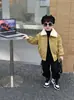 Ropa de Otoño e Invierno para Niños Chaqueta de Cuero con Relieve de Osito Estilo Coreano Chaqueta Moderna y Fresca con Forro Polar para Niños Pequeños y Niños Pequeños Chaqueta de Motociclista Ropa Exterior