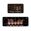 Alfombrillas de Navidad transfronterizas, lavables y fáciles de limpiar, absorbentes y antideslizantes, juego de alfombrillas de cocina de terciopelo de cristal
