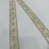 Bordado em estoque Artesanato Lantejoulas Douradas Acessórios para Vestido de Casamento Renda de Malha Bilateral Malha Barcode Acessórios para Vestuário Feminino