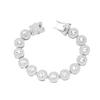 Cadena hiphop redonda de diamantes para hombre europeo y americano, pulsera hip hop rap de aleación exagerada hipster
