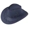 Chapéu de Cowboy Ocidental para Viagem ao Ar Livre Lazer Chapéu de Sol Masculino e Feminino Camurça Sintética Proteção Solar de Verão Chapéu de Cavaleiro Fresco
