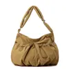 Bolso de Hombro de Moda, Simple y Versátil, Bolso de Nailon Plisado, Bolso Cruzado Ligero Casual para Mujer, Bolsa Tote de Gran Capacidad