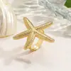 Anillo de Estrella de Mar Exagerado Más Vendido en Europa y América, Serie Océano Playa, Estilo Vacacional, Anillo Ajustable de Estrella de Mar Personalizado y Versátil