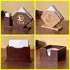 Caja de pañuelos de bambú y madera, caja cuadrada para servilletas comercial, caja de pañuelos creativa para hoteles, restaurantes y cafeterías, personalizable con logotipo