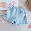 Shorts de Verano para Niñas Moda Infantil de Moda Estampado de Dibujos Animados Coreanos Frescos Elegantes Pantalones Cortos de Celebridad de Internet