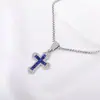 Colar Corrente de Clavícula com Pingente de Cruz de Strass Super Brilhante Estilo Europeu e Americano, Colar Minimalista de Alta Qualidade Estilo Cool, Estilo Doce Cool