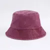 Chapéu de Pescador Lavado Retrô Transfronteiriço da Amazon Simples Tendência Unissex Versátil Dobrável Chapéu Balde de Jeans Moda
