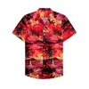 2026 Nueva Camisa de Manga Corta para Hombre Estilo Casual Holgado de Vacaciones Estampado Digital 3D Europea y Americana Transfronteriza Venta al por Mayor