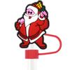 Amazon Hot Christmas Straw Cap Personalizado Soft Glue 10mm Straw Sleeve Party Straw Decorative Cap Capa de poeira