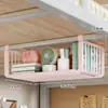 Solución de almacenamiento debajo de la cama del dormitorio, estante colgante para debajo del gabinete, cesta colgante para dormitorio, no requiere taladro para literas, estante para snacks para estudiantes