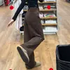 Jeans Feminino Hottie Retrô Americano Novo Outono e Inverno Solto Reto Slim High Street Solto de Perna Larga