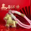 Nuevo Llavero de Caballo Pequeño Princesa de Oro Puro Colgante Creativo de Dibujos Animados Popular al por Mayor Encanto para Teléfono