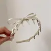 Diadema de estilo coreano dulce de corona alta con lazo ondulado retro, con un toque elegante y sofisticado, diadema con pinza para el pelo antideslizante para mujer