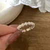 Anillo de Plata de Ley S925 con Lazo de Encaje Fresco para Mujer, Diseño Abierto Ajustable, Nicho de Lujo de Gama Alta Nuevo