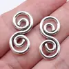 26x 13mm 1.7g prata antiga DIY retrô liga de zinco acessórios de joias conector espiral vórtice