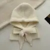 Lindo Set de Gorro Pasamontañas y Bufanda Suave de Mezcla de Lana Dopamina para Mujer con Pequeñas Puntas, Estilo Popular en Línea