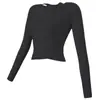 Ropa de yoga transfronteriza de alta calidad, elegante top deportivo de dos piezas de manga larga para mujer con almohadilla para el pecho, traje de primavera y verano nuevo
