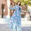 Vestido de Gasa Nuevo Verano 2024 de Manga Larga Estilo Europeo y Americano de Comercio Exterior Vestido Ligero de Playa para Mujer Amazon