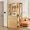 Estilo Japonés Nórdico Todo Madera Maciza Divisor de Sala de Estar Armario Armario de Entrada para el Hogar Armario Divisor Integrado para Entrada Armario de Pasillo Armario de Almacenamiento