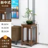 Nuevo Estilo Zen Chino Soporte de Flores de Bambú de Pie para Sala de Estar Mesa de Flores Simple con Ensambles de Caja y Espiga Soporte de Exhibición de Adornos Mesa de Flores para Balcón