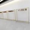 Arara de Exposição para Loja de Roupas, Arara de Chão Dourada para Roupas Masculinas e Femininas, Arara de Exposição Central, Exposição de Roupas da Moda