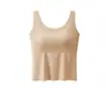 Camiseta Interior de Verano Invisible sin Costuras con Almohadillas Integradas en el Pecho, Corte Ajustado, Versátil para el Trayecto Diario, Camiseta Exterior para Mujer