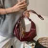 Bolsa Texturizada de Alta Qualidade Tendência 2025 para Mulheres Outono e Inverno Versátil Retrô Bolsa de Ombro de Nicho Bolsa Transversal para o Dia a Dia