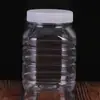 Garrafa de armazenamento PET transparente boca larga pote de alimentos multi-tamanho pote de armazenamento selado garrafa de mel de plástico portátil personalização